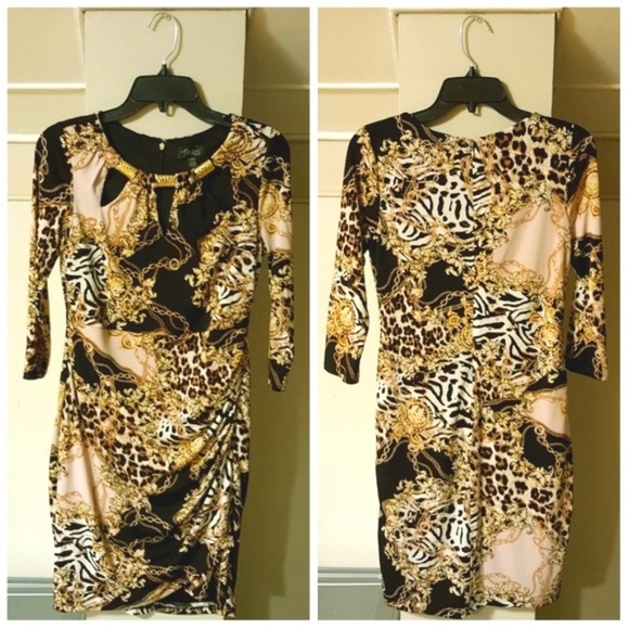 ๐๐Thalia Sodi Leopard dress Versace vibe,New! - Picture 2 of 5